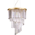 Ideal Lux - Lysekrone i krystal CARLTON 12xE14/40W/230V diameter 50 cm guldfarvet